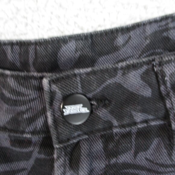 H&M No Fear Pants Womens 8 Black Wide Leg Loose Fit Twill All Over Print 29 x 31 - Picture 8 of 16
